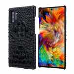 Genuine 3D Crocodile Leather Case Cover for Samsung Galaxy Note 10 + / 10 - Black