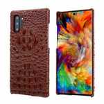 Genuine 3D Crocodile Leather Case Cover for Samsung Galaxy Note 10 + / 10 - Brown
