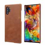 Matte Genuine Leather Back Case Cover for Samsung Galaxy Note 10+ / 10 - Brown