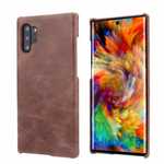 Matte Genuine Leather Back Case Cover for Samsung Galaxy Note 10+ / 10 - Coffee