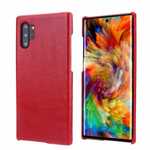 Matte Genuine Leather Back Case Cover for Samsung Galaxy Note 10+ / 10 - Red
