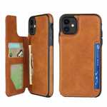For iPhone 11 - Leather Wallet Card Holder Back Case Cover - Brown