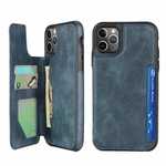 For iPhone 11 Pro Max - Leather Flip Wallet Card Holder Case Cover - Dark Blue
