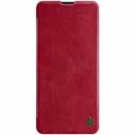 For Samsung Galaxy A51 - Nillkin Qin Leather Case Shockproof Card Slot Flip Case Cover - Red