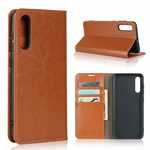 For Samsung Galaxy A70S - Genuine Leather Case Wallet Stand Flip Cover - Brown