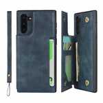 For Samsung Galaxy Note 10 - Leather Wallet Card Holder Back Case Cover - Dark Blue