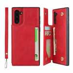 For Samsung Galaxy Note 10 - Leather Wallet Card Holder Back Case Cover - Red