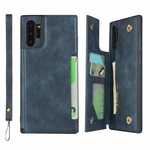 For Samsung Galaxy Note 10 Plus - Leather Wallet Card Holder Back Case Cover - Dark Blue