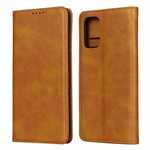 For Samsung Galaxy S20 Plus Magnetic Leather Wallet Flip Case Card Slot - Brown