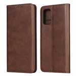 For Samsung Galaxy S20 Plus Magnetic Leather Wallet Flip Case Card Slot - Dark Brown