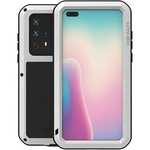 For Huawei P40 Case Waterproof Heavy Duty Shockproof Aluminum Metal Cover White
