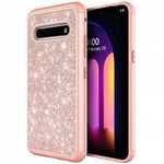 For LG V60 ThinQ 5G Phone Case Bling Glitter Shockproof Soft Silicone Hybrid Cover