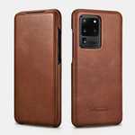 ICARER Vintage Series Genuine Leather Flip Case For Samsung Galaxy S20 Ultra - Brown