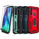 For Motorola Moto G Fast Case Stand Phone Cover + Tempered Glass Protector