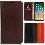 For iPhone 14 13 12 Pro Max Leather Case Genuine Card Slot Wallet Flip Cover