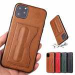 For iPhone 12 11 Pro XS Max XR 8 7 Plus Leather Card Holder Stand Case