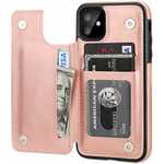 For iPhone 12 Mini Pro Max Leather Wallet Case with Credit Card Holder