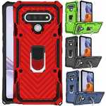 For LG Stylo 6 Phone Case Shockproof Rugged Ring Kickstand Hybrid Armor Cover