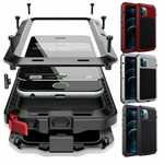 For iPhone 14 13 12 Pro Max Metal Case Heavy Duty Shockproof Cover