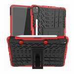 For iPad Pro 11 Case 2021 Shockproof Hybrid Rugged Rubber PC Stand Cover - Red