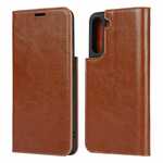For Samsung Galaxy S21 FE Case Crazy Horse Genuine Leather Wallet Flip Cover
