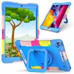 For iPad 8th/ 7th 10.2 inch 2020/2019 Heavy Duty Rotating Stand Case - Camo&Blue
