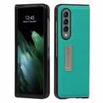 For Samsung Galaxy Z Fold 3 5G Real Genuine Leather Protective Case Cover - Green