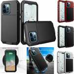 For iPhone 13 14 Pro Max Case Waterproof Metal Aluminum Armor Hard Cover