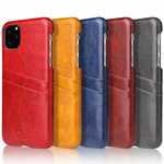 For iPhone 14 13 Pro Max Case Oil Wax Leather Credit Card Holder Back Cover