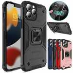 For iPhone 14 13 Pro Max Shockproof Ring Holder Stand Hybrid TPU Case Cover