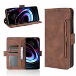 For Motorola Edge 5G UW Case PU Leather Magnetic Card Holder Wallet Cover Brown