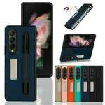 For Samsung Galaxy Z Fold3 5G Phone Case Leather Cover With S pen Holder