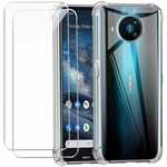 For Nokia X100 5G Case, Shockproof Gel Phone Cover + 2X Screen Protector
