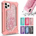 For iPhone 14 13 Pro Max Case Shockproof Liquid Glitter Hard Protective Cover