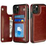 For iPhone 11 / 12 / 13 / 14 Pro Max Wallet Case Cover Leather Magnetic Kickstand