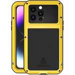 For iPhone 14 13 12 Pro Max Case Gorilla Glass Shockproof Metal Cover