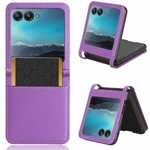 For Motorola Razr+ Plus 2024 Leather Case With Card Holder Grid Skin