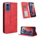 For Motorola Moto G 5G 2024 Case Magnetic Leather Wallet Card Slot Cover - Red