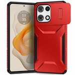 For Motorola Moto G 5G 2025 Hybrid Armor Case with Slide Camera Cover