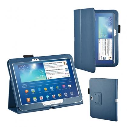 Abstractie Ga naar het circuit stimuleren PU Leather Flip Tablet Case Cover for Samsung Galaxy Tab 3 10.1 P5200/P5210  - Blue 11188