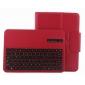 Detachable Bluetooth Keyboard + Flip Stand Leather Case For Samsung Galaxy Tab 3 10.1 P5200 P5210 - Red - Click Image to Close