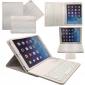 Leather Detachable Bluetooth Keyboard Case with Stand for iPad Air - White