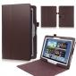 New Lychee Leather Pouch Case With Stand for Samsung Galaxy Note 10.1 P600/P601 2014 Edition - Brown - Click Image to Close
