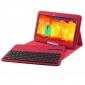 Bluetooth Keyboard Leather Case For Samsung Galaxy Note 10.1 2014 Edition P600 - Red - Click Image to Close