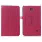 Lychee Leather Pouch Case With Stand for Samsung Galaxy Tab 4 8.0 T330 - Hot pink