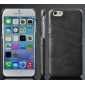 Oil Wax Style Insert Card Leather Back Case Cover for iPhone 6/6S 4.7 Inch - Dark Grey