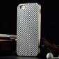 Aluminium Metal Bumper + Carbon fiber back cover case For iPhone 6/6S 4.7inch - Champagne/Silver