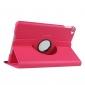 360 Degrees Rotating Smart Stand Leather Case For iPad mini 4 - Hot pink