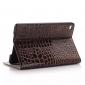 Crocodile Pattern PU Leather Wallet Stand Case for iPad Mini 4 - Brown