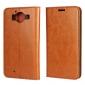 Crazy Horse Texture Flip Stand Genuine Leather Case for Microsoft Lumia 950 with Card Slots - Brown - Click Image to Close